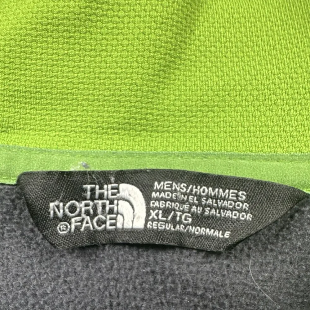 The North Face Gray Green Full Zip Hoodie Men Hooded Graphic Pockets XL